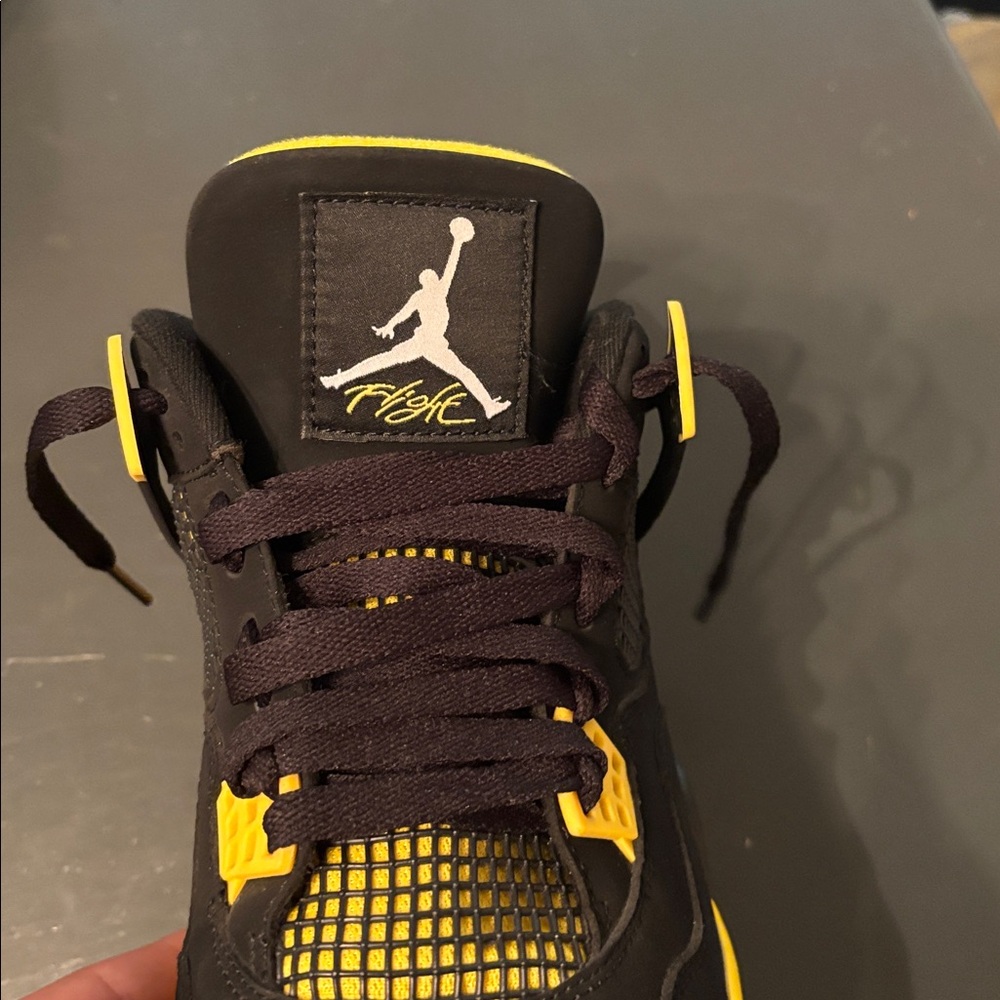 Jordan Men's Black and Yellow Sneakers - Picture 3 of 5